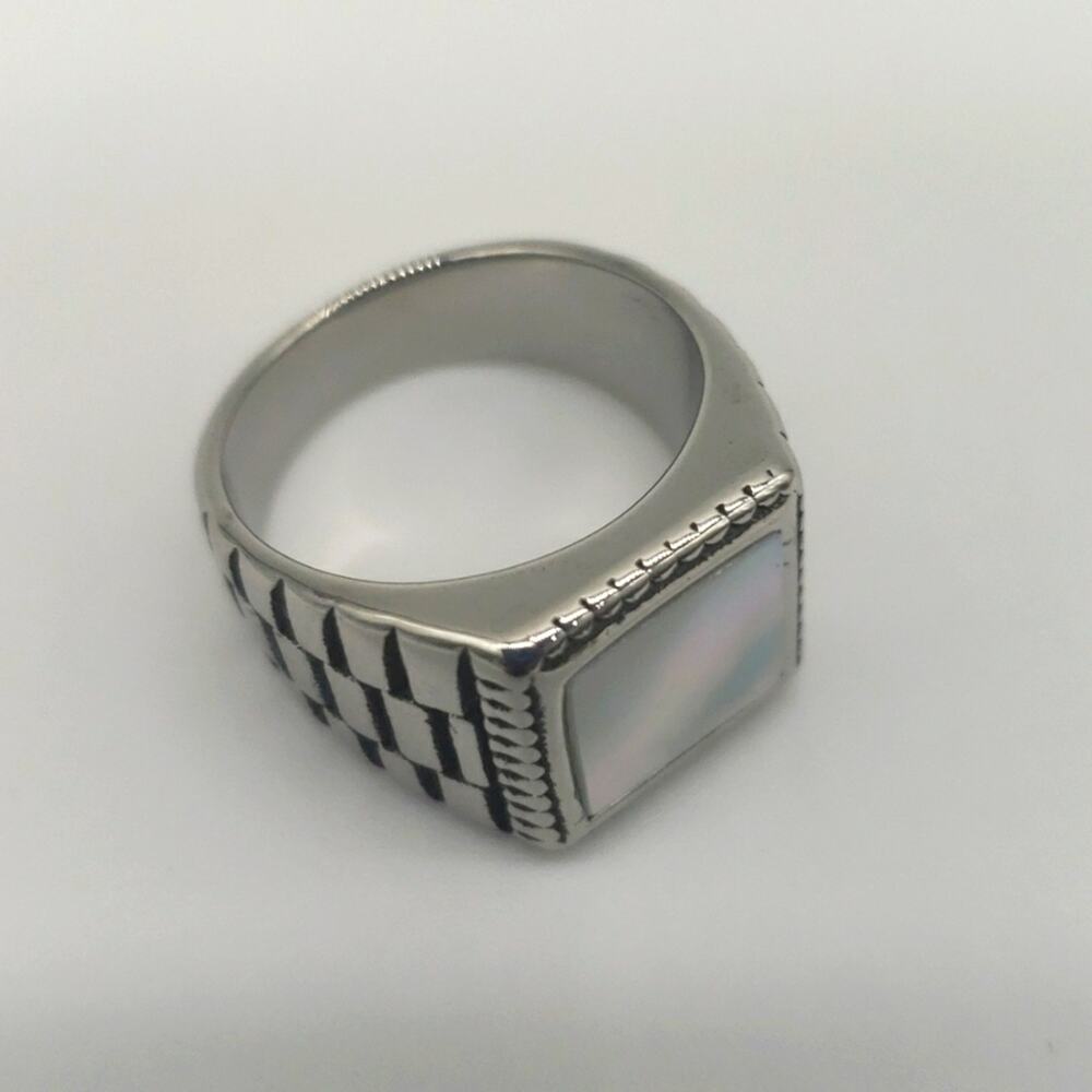 Mother Of Pearl Handmade Men's Ring Size 10 1/2 NWT